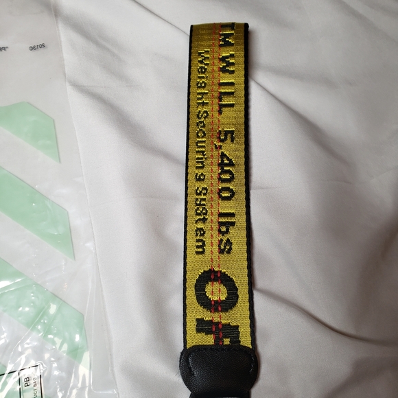 Off-White Black and Yellow Strap Keychain - Picture 2 of 3